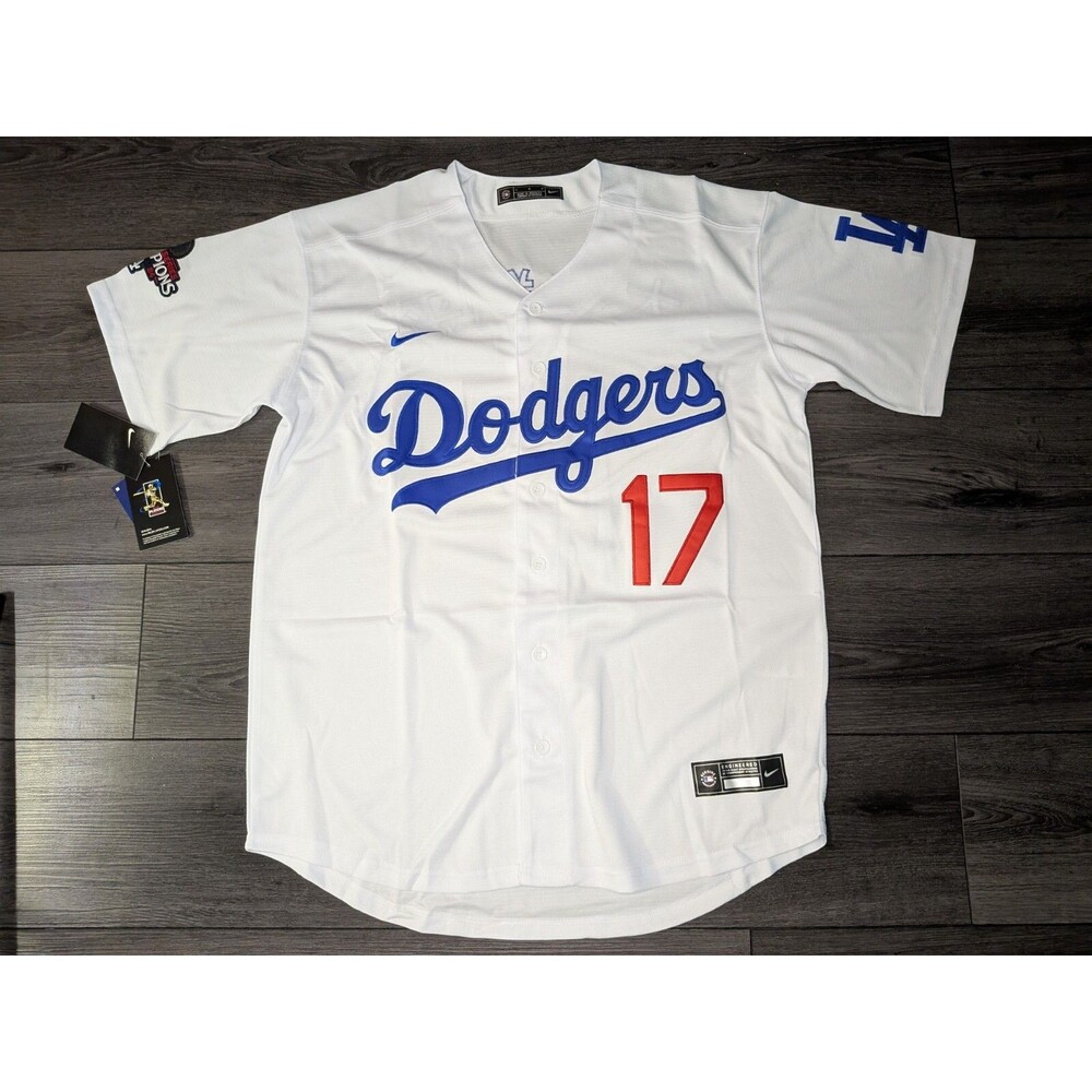 Shohei Ohtani 17 Los Angeles Dodgers White 2024 World Series  Kanji Jersey XL - Picture 2 of 6
